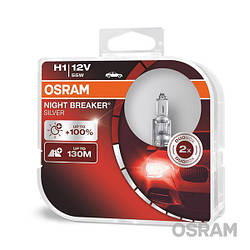 Галогенна лампа H1 Osram 64150NBS-HCB Night Breaker Silver +100%