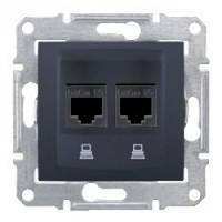 Розетка Schneider-Electric Sedna комп'ютерна UTP кат. 5е подвійна графіт ( SDN4400170 )