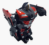 Машинка Трансформер Bugatti Car Robot Size 18 Червона, фото 2