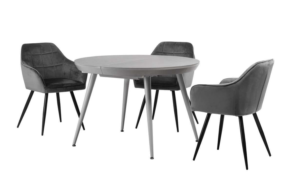 Круглий стіл керамічний ТМL-875 айс грей Vetro Mebel 110/150