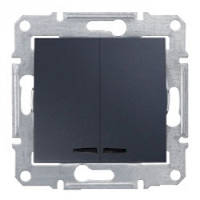 Вимикач Schneider-Electric Sedna 2-клавішний з підсвічуванням графіт ( SDN0300370 )