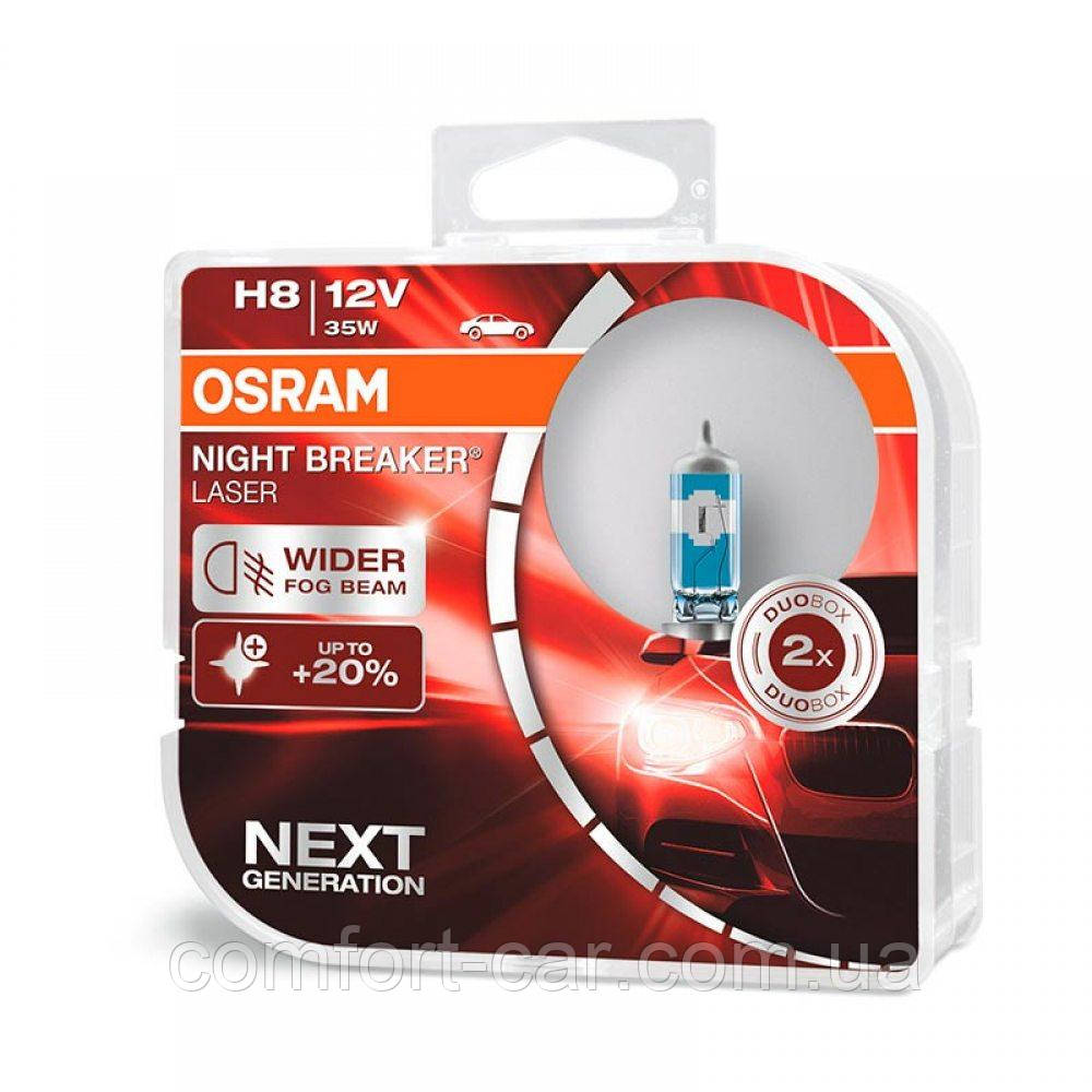 Галогенна лампа H8 Osram 64212NL-HCB Night Breaker Laser Next Generation +150%