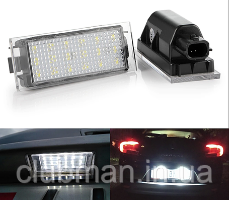 LED підсвітка номера для RENAULT (Рено) Clio Espace Kangoo Koleos Kadjiar Laguna Master Megane Traffic Twingo, фото 1
