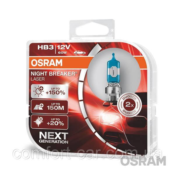 Галогенна лампа HB3 (9005) Osram 9005NL-HCB Night Breaker Laser Next Generation +150%