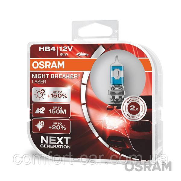 Галогенна лампа HB4 (9006) Osram 9006NL-HCB Night Breaker Laser Next Generation +150%