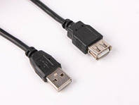 Удлинитель USB 2.0 AM/AF, 1.8m, черный, HQ-Tech, AWG30