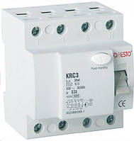 Дифференциальное реле ONESTO 3п+N 32А RCD 30mA, тип AC (KRC3)