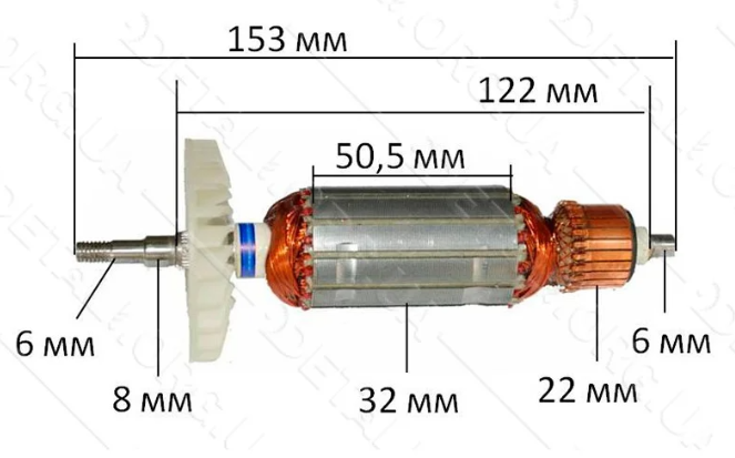 Якір болгарка Hitachi 125 G12SR3, фото 1