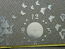 Годинник дзеркальні срібло "фея з метеликами" , годинник наклейки з метеликами, фото 3