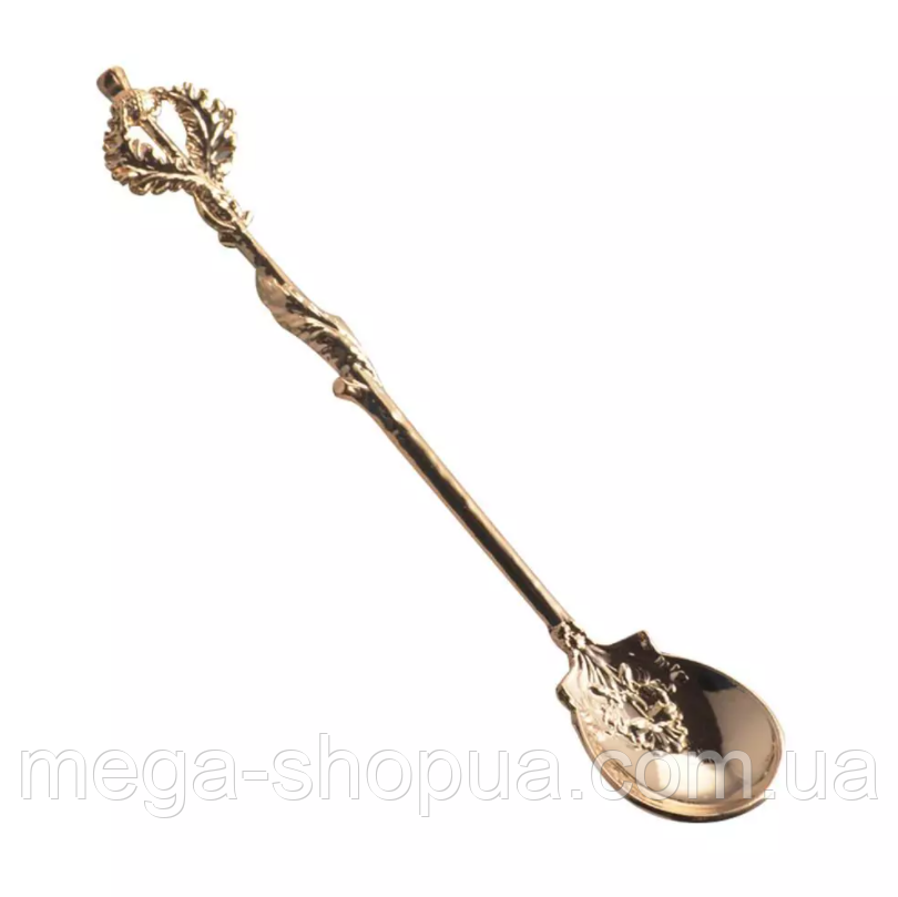 Ложка чайна кавова "Vintage" - сувенірна подарункова ложка у вінтажному стилі Золотиста