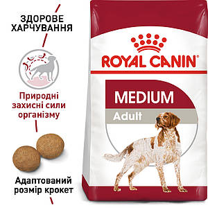 Сухий корм Royal Canin Medium Adult для дорослих собак середніх порід 4КГ