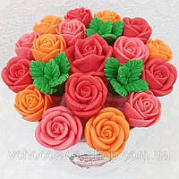 Шоколадний подарунковий набір букет Квіти троянди з шоколаду Подарунок жінці дівчині на день народження свято Фігурки з шоколаду