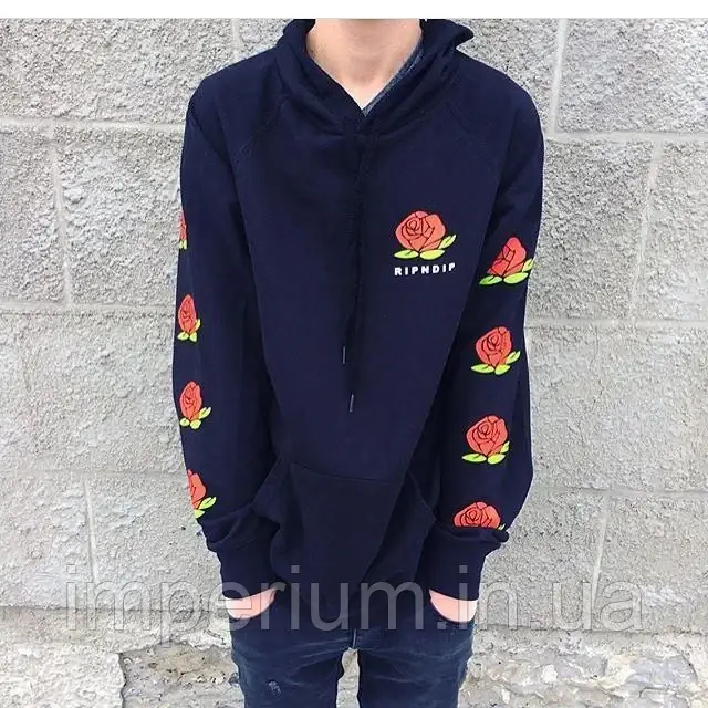 Трикотажне худі ripndip rose | толстовка з логотипом троянди