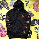 Трикотажне худі | чорна толстовка ripndip троянди, фото 3