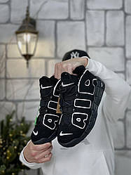 Кросівки Nike Air More Uptempo Баскетбол Найк Аптемпо чорно-білі нубук круті молодіжні осінь весна Унісекс