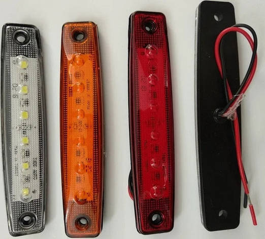 Ліхтар габаритний діодний 6 LED 12/24V білий, фото 3