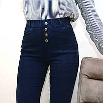 Жіночі стрейчеві джинси скіні Джегінси на болтах Ластівка в синьому кольорі M, фото 4