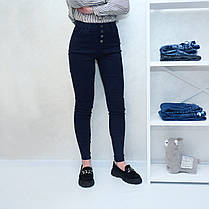 Жіночі стрейчеві джинси скіні Джегінси на болтах Ластівка в синьому кольорі M, фото 5