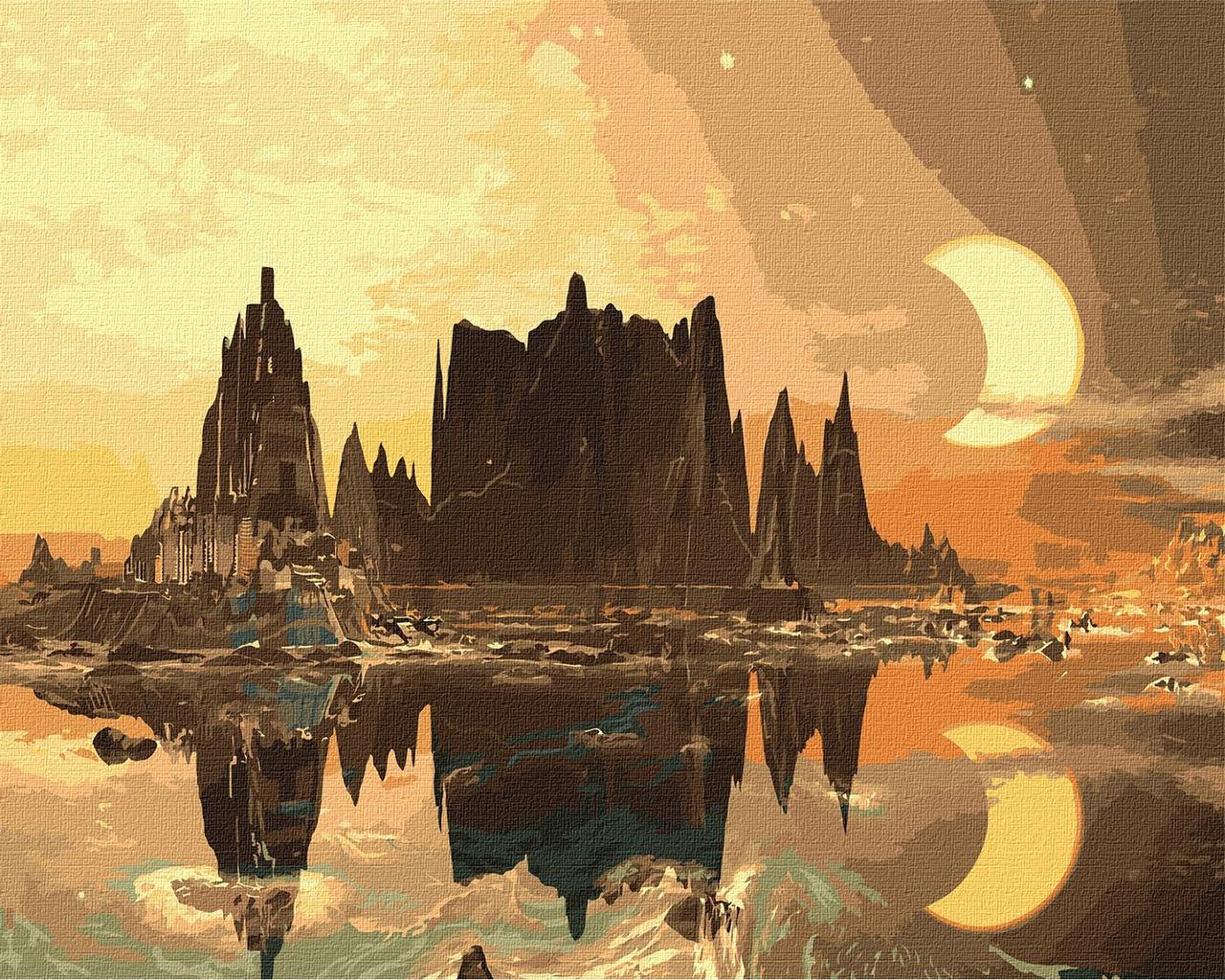 Картина за номерами 40×50 см. Фантастичне місто. Ідейка КНО2853