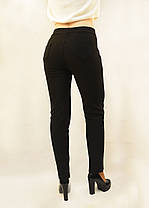 Штани жіночі офісні у великих розмірах L — 6XL (Польща) Класичні штани в чорному кольорі L-XL, фото 3