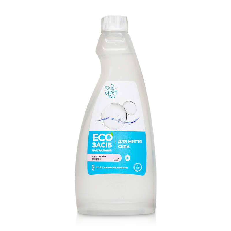 ECO засіб для миття скла Green Max. Натуральна, безфосфатна. 500 мл