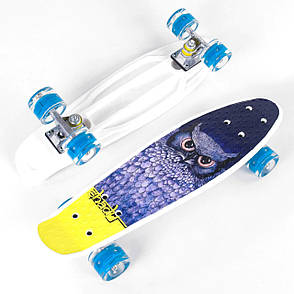 Пеніборд (Penny board), скейт, скейтборд зі світними колесами, фото 3