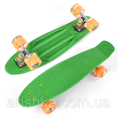Пеніборд (Penny board), скейт, скейтборд зі світними колесами, фото 1