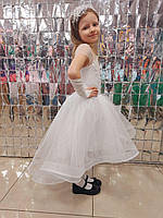 Дитяча сукня видовжене ззаду Біле 116-134