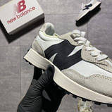 Жіночі кросівки New Balance 327 Beige Black Grey, сірі замшеві кросівки нью беленс беланс 327 NB 327, фото 5