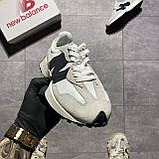 Жіночі кросівки New Balance 327 Beige Black Grey, сірі замшеві кросівки нью беленс беланс 327 NB 327, фото 4