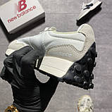 Жіночі кросівки New Balance 327 Beige Black Grey, сірі замшеві кросівки нью беленс беланс 327 NB 327, фото 7