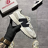 Жіночі кросівки New Balance 327 Beige Black Grey, сірі замшеві кросівки нью беленс беланс 327 NB 327, фото 2