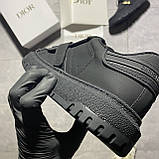 Жіночі кросівки Dior ID Total Black, чорні шкіряні кеди діор ід айді, фото 5