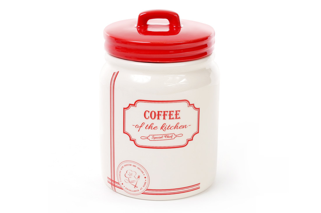 Банка керамічна Coffee для сипких продуктів Red&Blue, 900мл