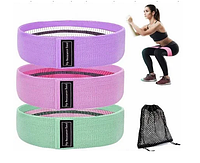 Тканевые фитнес ленты Hip Resistance Bands, набор резинок, 3 шт