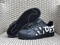 Мужские весенние кроссовки черные Adidas Superstar,адидас суперстар
