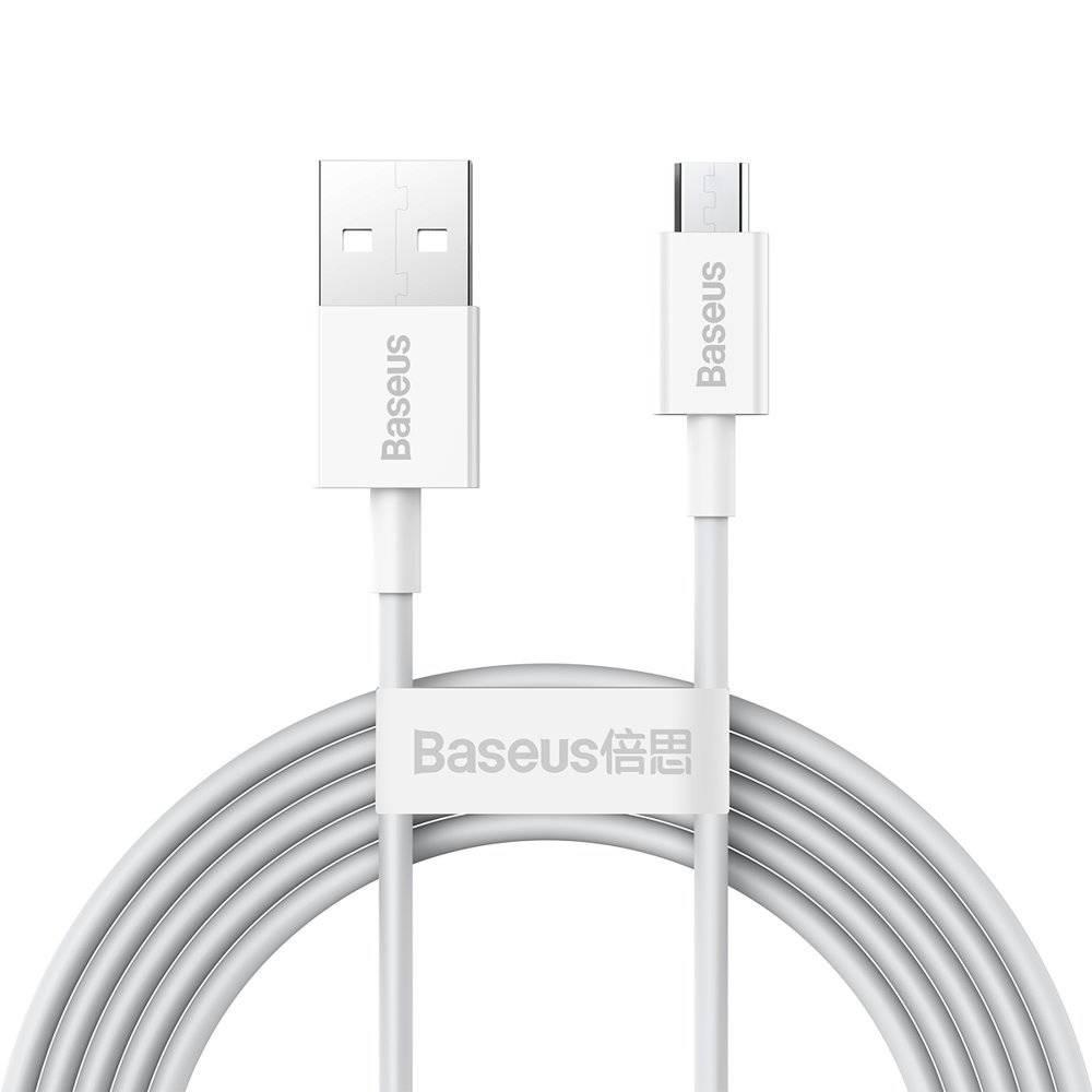 Кабель Baseus Superior Fast Charging USB-microUSB, 2м White (CAMYS-A02), фото 1