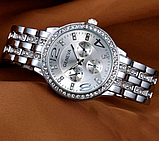 Зовнішній годинник жіночий із ремінцем, жіночий срібний стрілковий годинник, фото 2