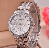 Зовнішній годинник жіночий із ремінцем, жіночий срібний стрілковий годинник, фото 3