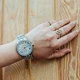 Зовнішній годинник жіночий із ремінцем, жіночий срібний стрілковий годинник, фото 8