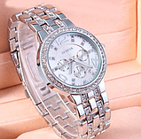 Зовнішній годинник жіночий із ремінцем, жіночий срібний стрілковий годинник, фото 4