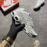 Чоловічі / жіночі кросівки Nike Air Max TN Plus Total White, білі шкіряні кросівки найк аір макс тн плюс аїр, фото 2