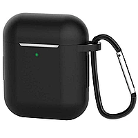 Силиконовый чехол для наушников AirPods Silicone Case with Carbine + Straps, Black