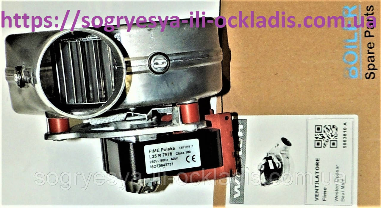 Вентилятор FIME 60 Ватів (б.ф.у, Польща) котлів Baxi Main, Westen Eco 3/ Quasar, арт. 5663810А, к.з. 40272, фото 1