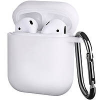 Силиконовый чехол для наушников AirPods Silicone Case with Carbine + Straps, Clear