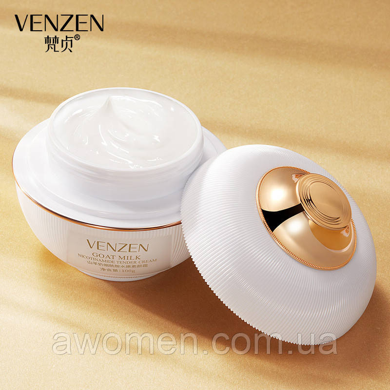 Уценка! Крем для обличчя Venzen Goat Milk з козячим молоком 100 g (м'ята коробка)
