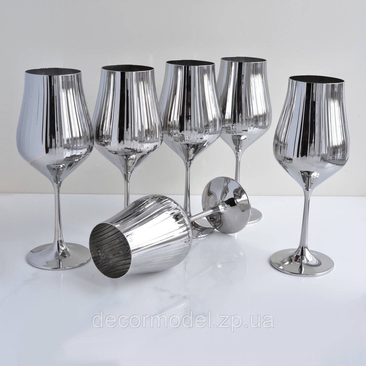 Набір келихів для вина Bohemia Crystalex Tulipa optic 350 мл хромга 40894/36