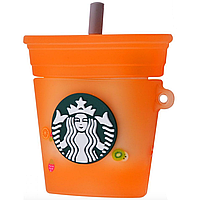 Силиконовый чехол для наушников Starbucks Neon Cocktail Case for AirPods, Orange