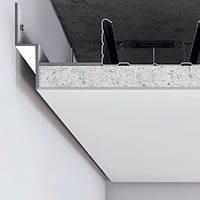 Теневой профиль для гипсокартона (усиленный) 12 мм для парящего потолка с подсветкой белый