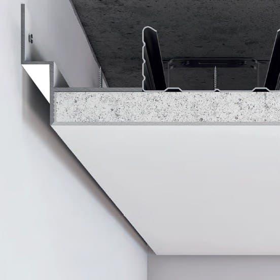 Теневой профиль для гипсокартона (усиленный) 12 мм для парящего потолка с подсветкой белый - фото 1 - id-p1569160400